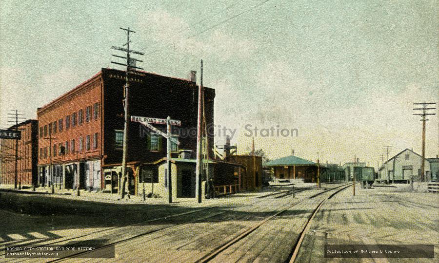 Postcard: Boston and Maine Railroad and Station, Saco, Maine